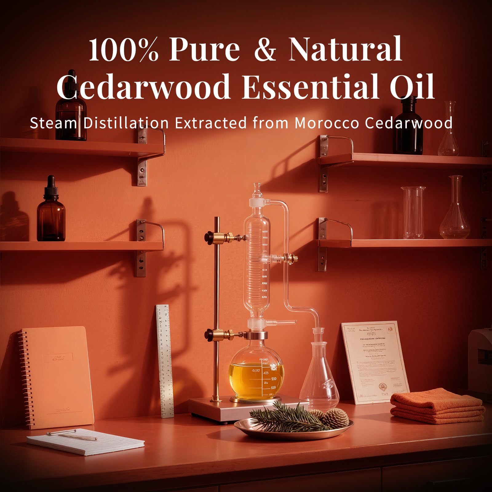 SU JUABA Cedarwood Essential Oil 4 oz | 100% Pure Natural Aromatherapy for Hair, Massage, Relaxation & Skin Care – 118 ml