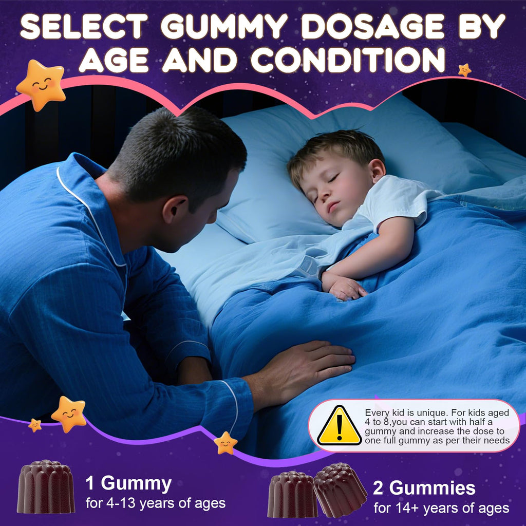 CEECISEE Magnesium Gummies for Kids 4+ | Organic Chewable Magnesium with B6, D3, Zinc + L-Theanine | Zzz Aid