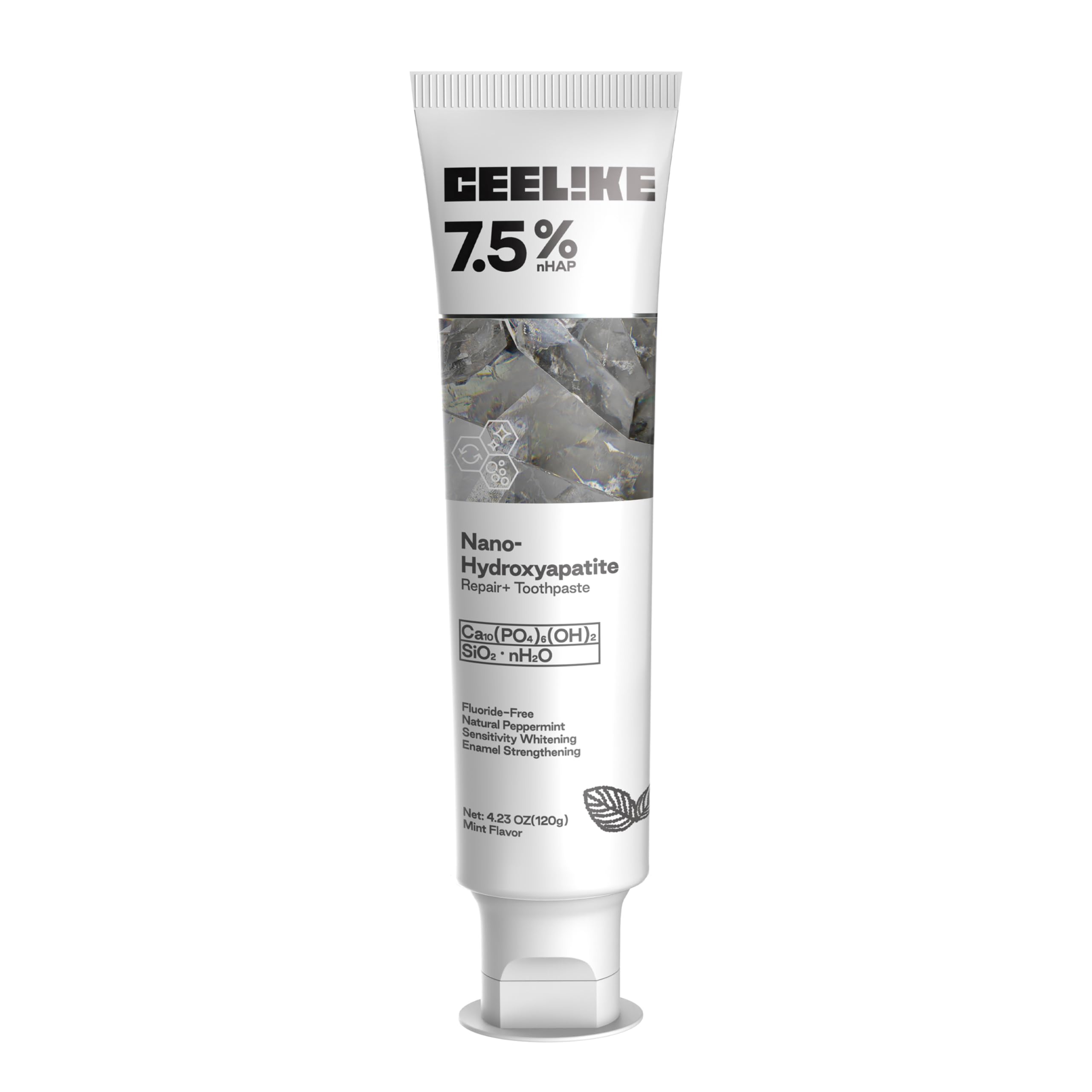 CEELIKE 7.5% Hydroxyapatite Toothpaste – Enamel Strengthening, Gum Protection, Fluoride-Free, 120g
