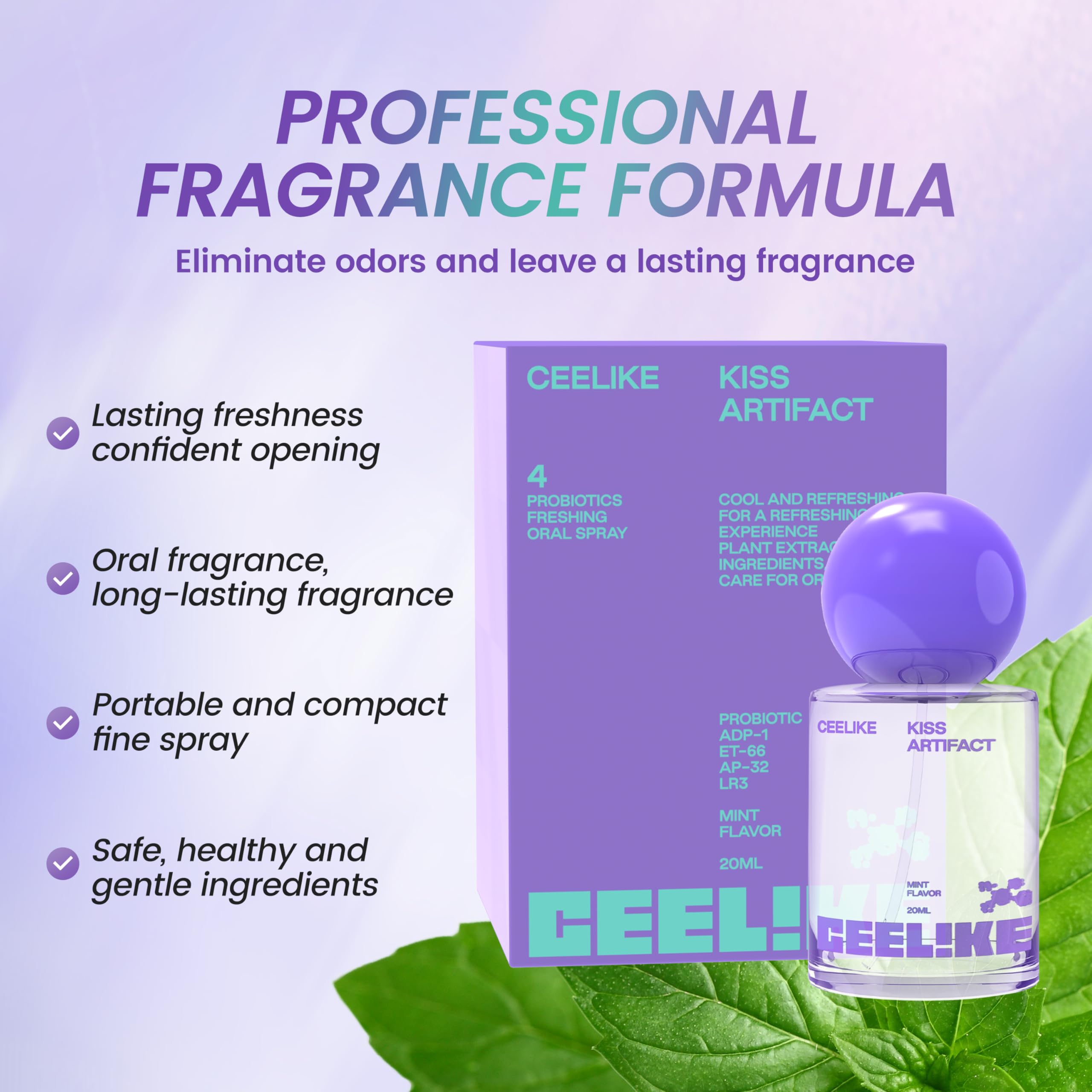 CEELIKE Oral Spray – Fresh Breath, Dual Cooling Experience & Convenient On-the-Go Design – Perfect for Freshening Breath Anywhere, Anytime (1 count)