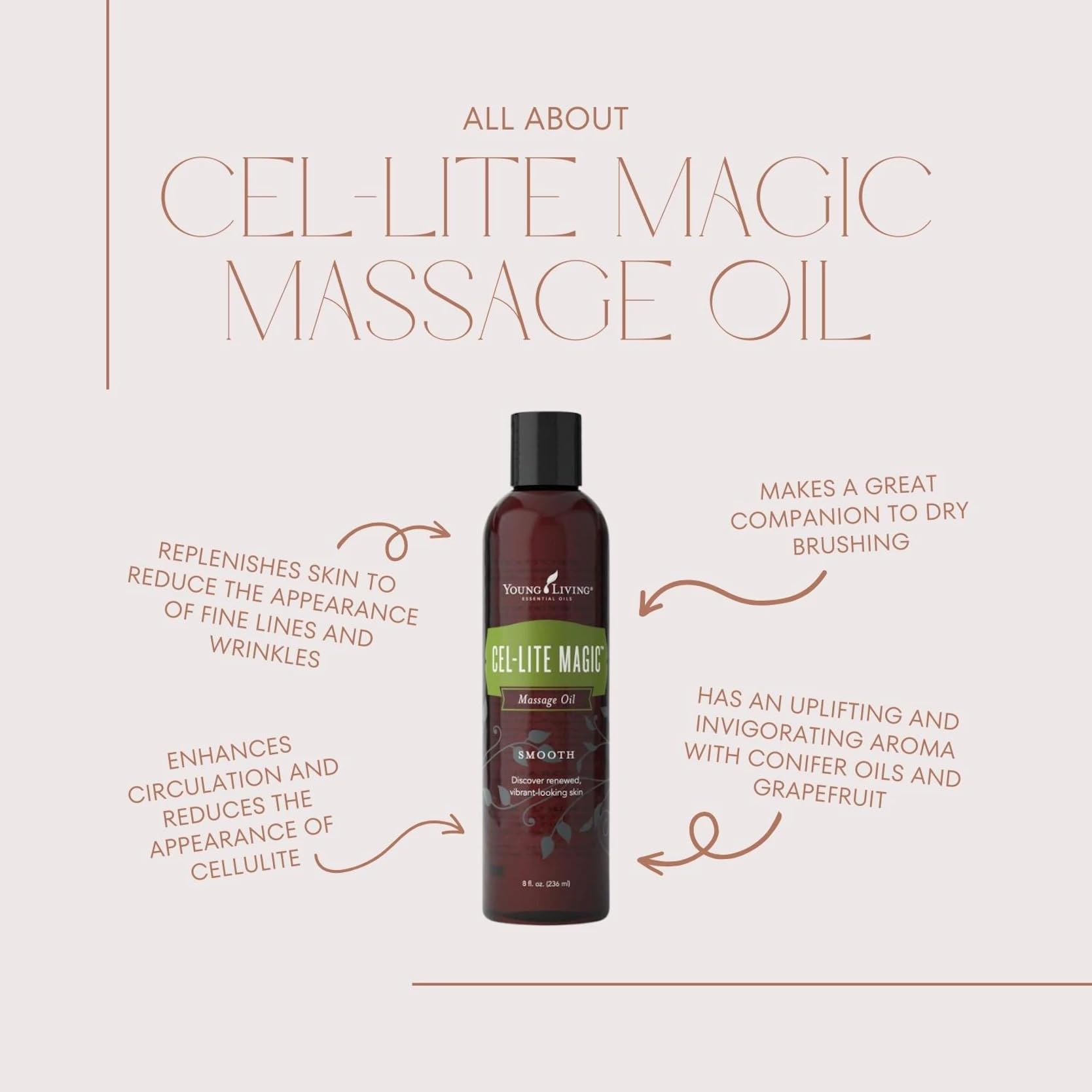 Cel-Lite Magic Massage Oil 8 oz Bottle by Young Living Essential Oils | Cel Lite