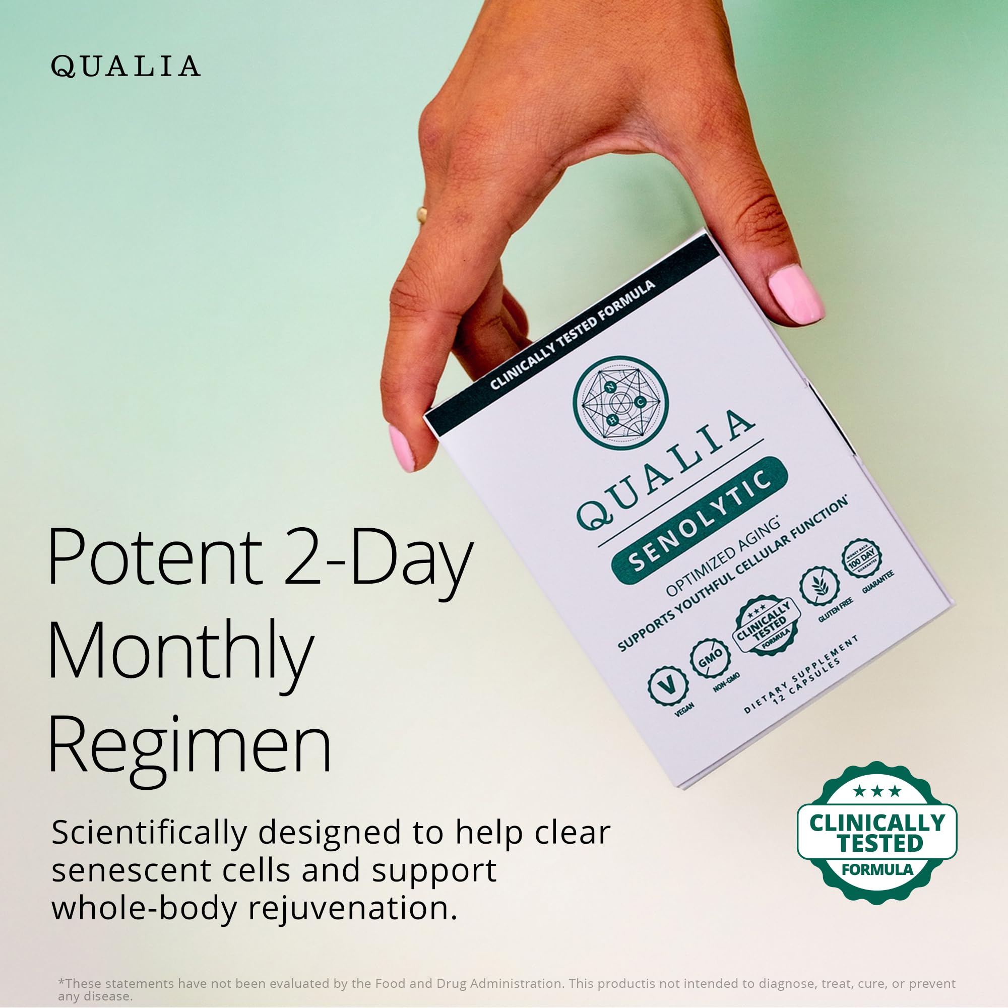 QUALIA LIFE SCIENCES Senolytic Supplement – Fisetin, Quercetin & Piperlongumine for Aging Support | 1 Month Supply
