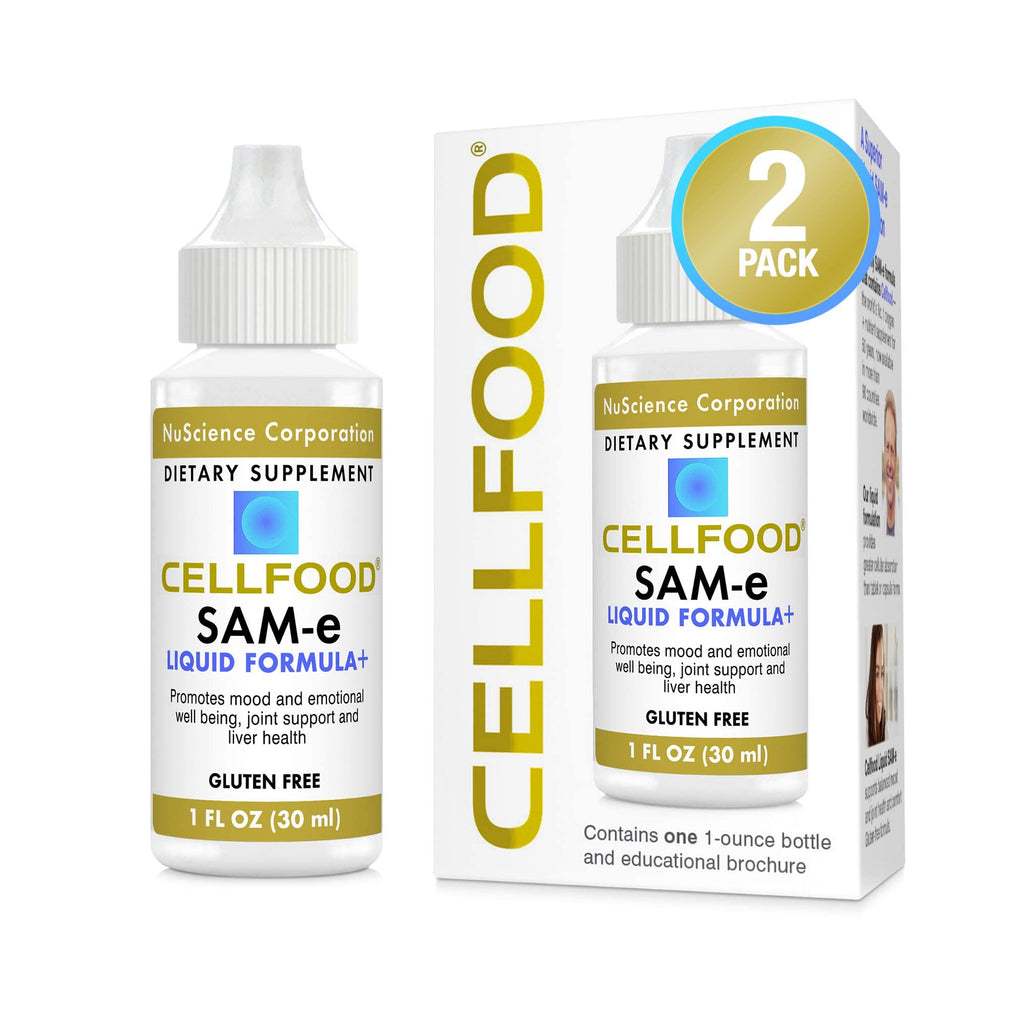 Cellfood SAM-e Liquid Formula+ | 1 fl oz Pack of 2 | Gluten Free & Non-GMO | Easier Absorption