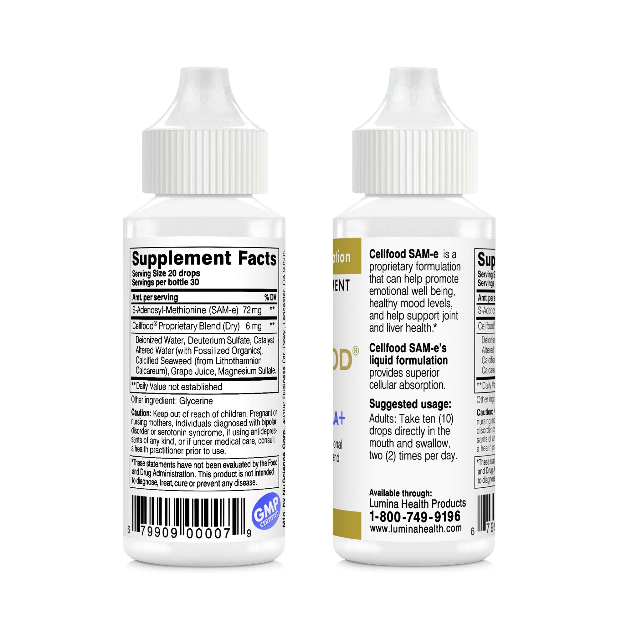 Cellfood SAM-e Liquid Formula+ | 1 fl oz Pack of 3 – Mood, Joint & Liver Health