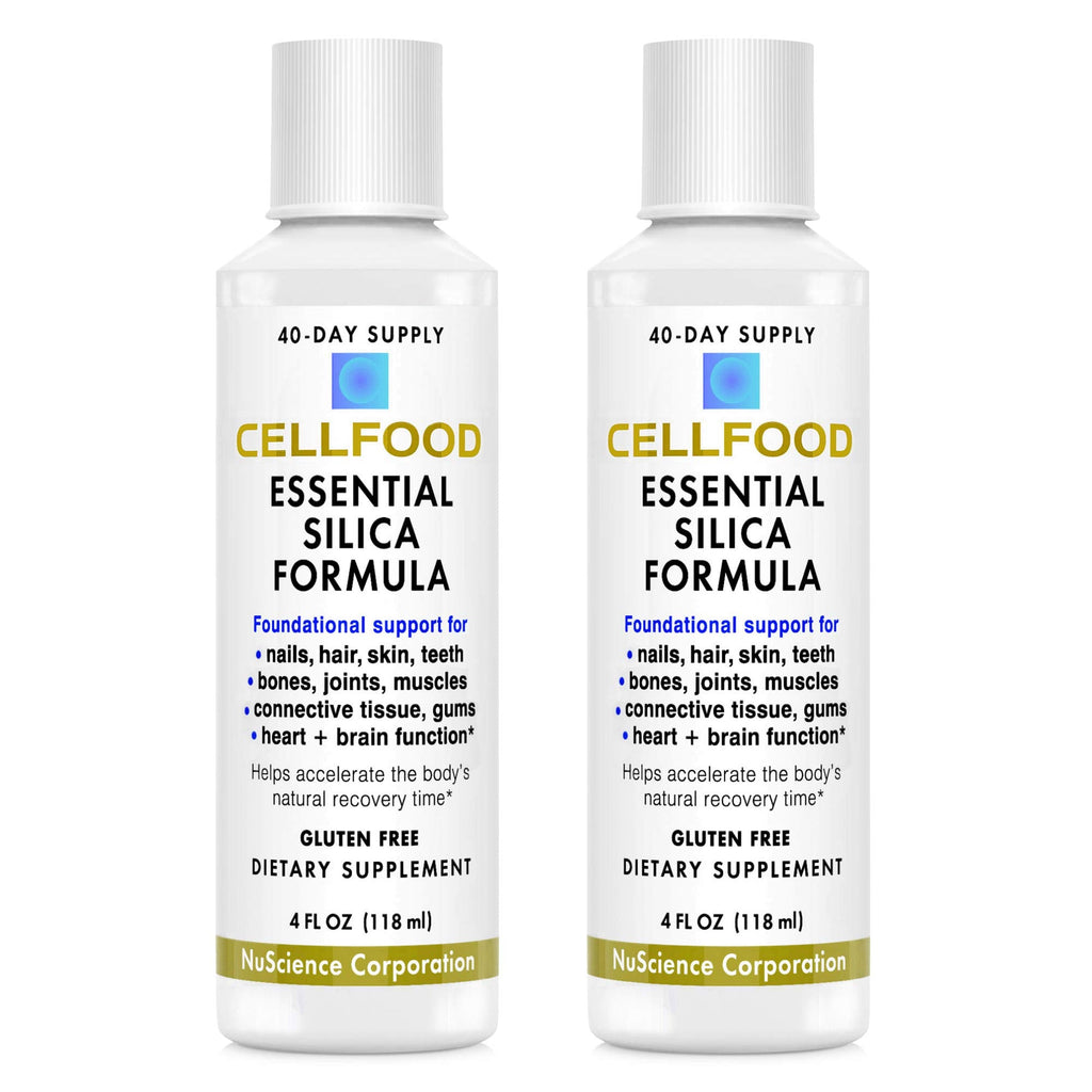 Cellfood Essential Silica Anti-Aging Formula – 4 oz, 2 Pack | Supports Bones, Joints, Hair, Skin, Nails