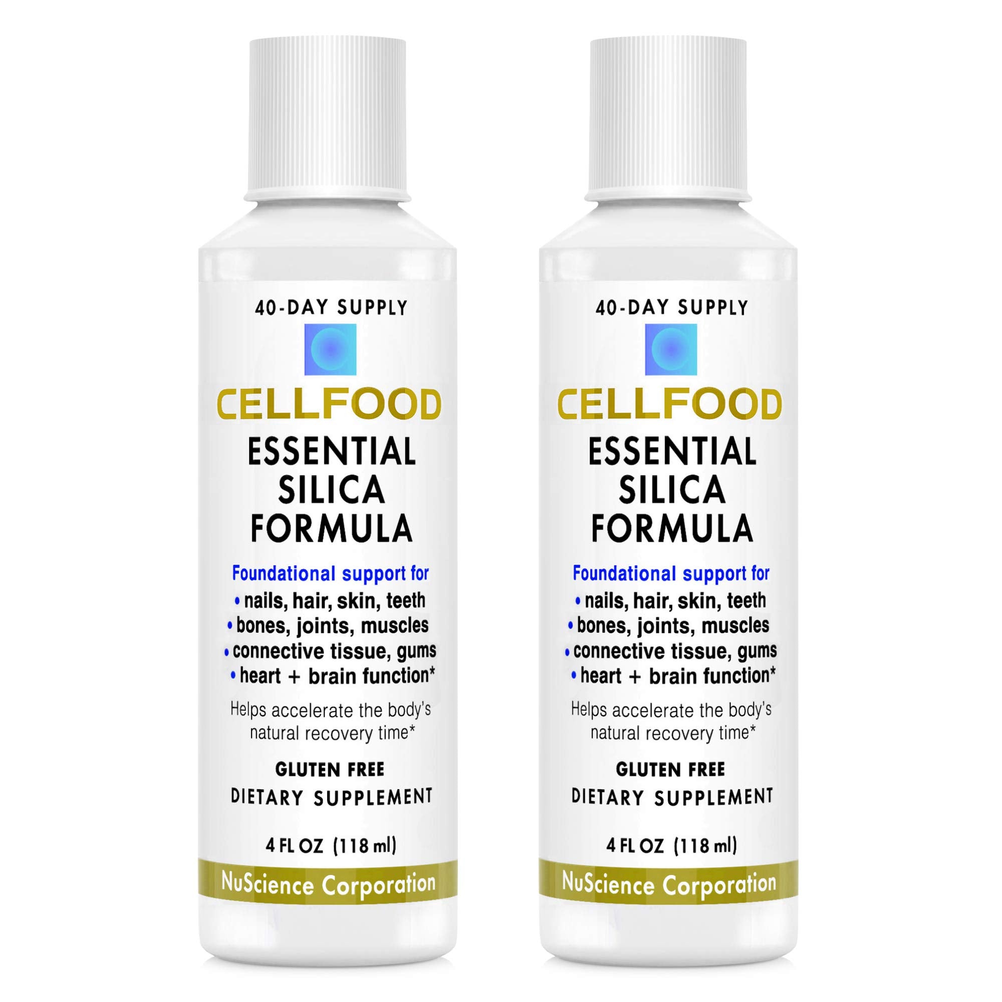 Cellfood Essential Silica Anti-Aging Formula – 4 oz, 2 Pack | Supports Bones, Joints, Hair, Skin, Nails