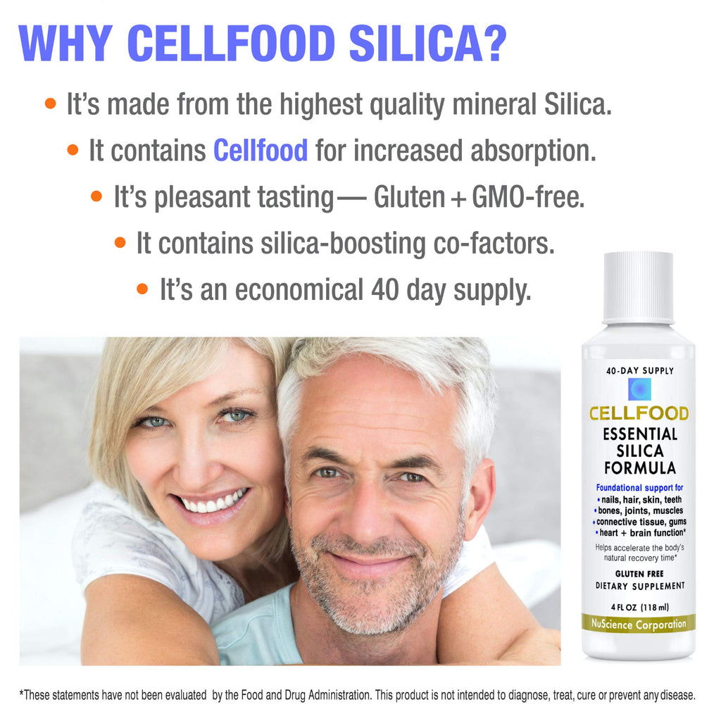 Cellfood Essential Silica – 4 oz, 3 Pack | Anti-Aging Formula for Bones, Joints, Hair & Skin