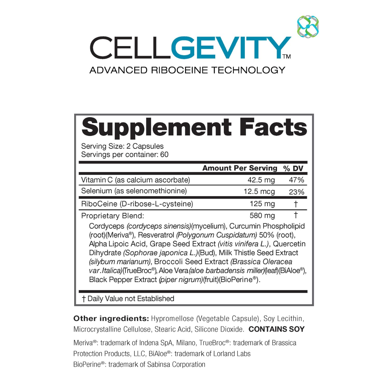 CELLGEVITY Cellgevity with RiboCeine – 120 Vegetarian Capsules, Pack of 2