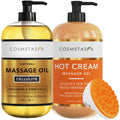 Cellulite Massage Oil, Gel & Mitt - Hot Cream Massage for Firm Skin (16.9 oz)