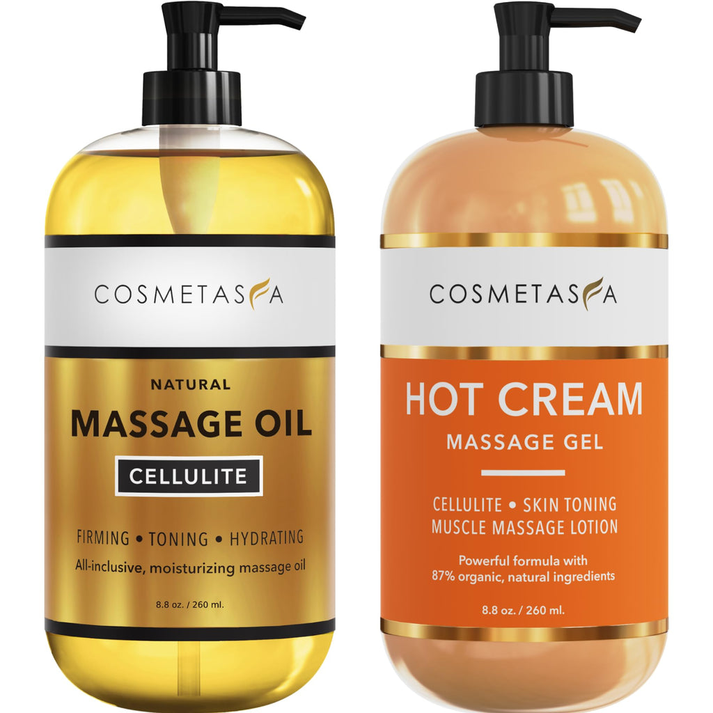 Cellulite Massage Oil & Hot Cream - 100% Natural, Firm, Tone & Tighten