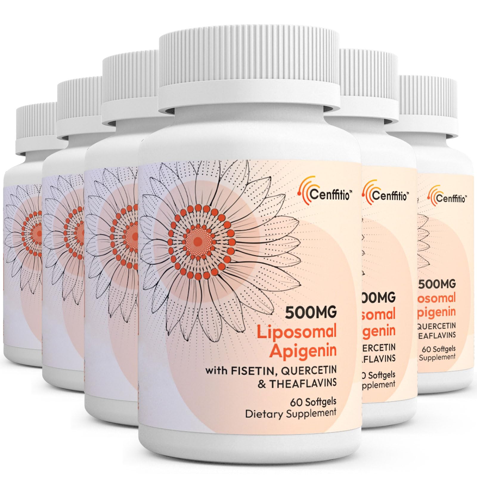 Cenffitio Liposomal Apigenin 500mg Softgels – Sleep Support & Senolytic Blend (12-Month Supply)