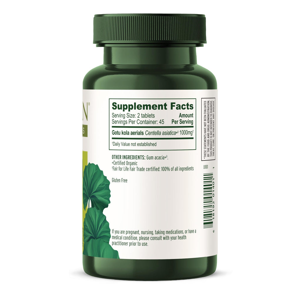 Banyan Botanicals Gotu Kola (Centella Asiatica) – Organic Adaptogen & Nootropic Brain Support | 90 Tablets | Vegan & Fairly Traded