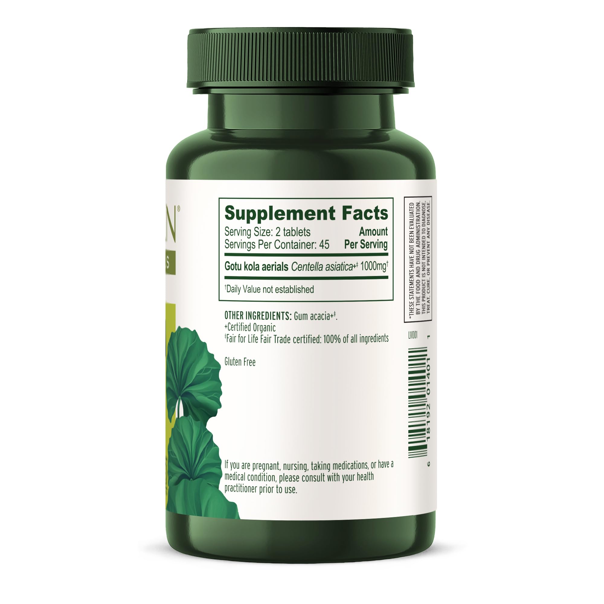 Banyan Botanicals Gotu Kola (Centella Asiatica) – Organic Adaptogen & Nootropic Brain Support | 90 Tablets | Vegan & Fairly Traded
