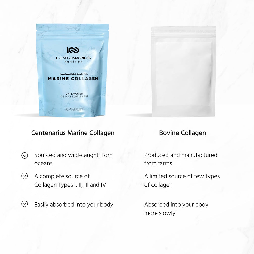 Centenarius Nutrition Hydrolyzed Marine Collagen Peptides — Wild-Caught Fish Collagen Powder (300g)