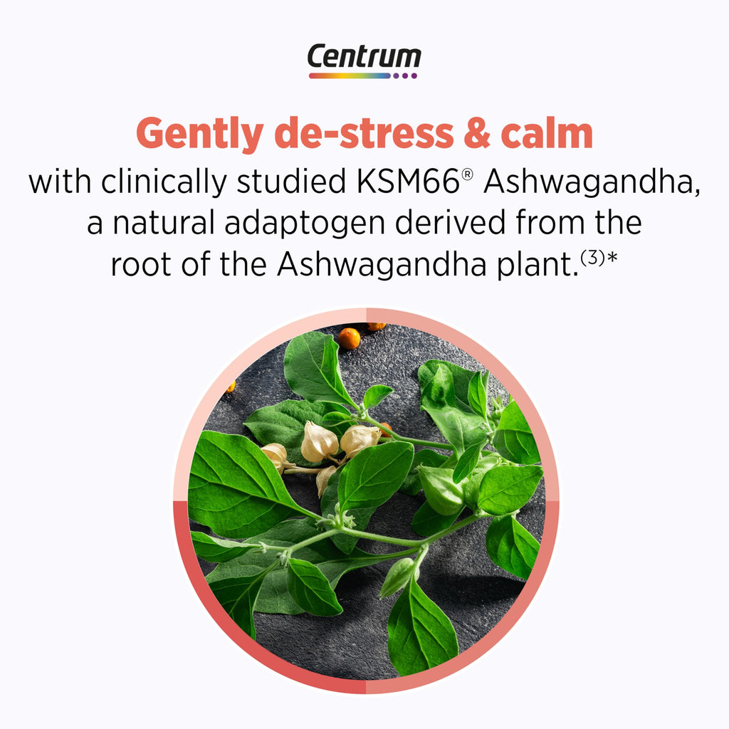 Centrum Clear Mind & Calm Mood Menopause Support Tablets – EnXtra & KSM-66, 30 Count