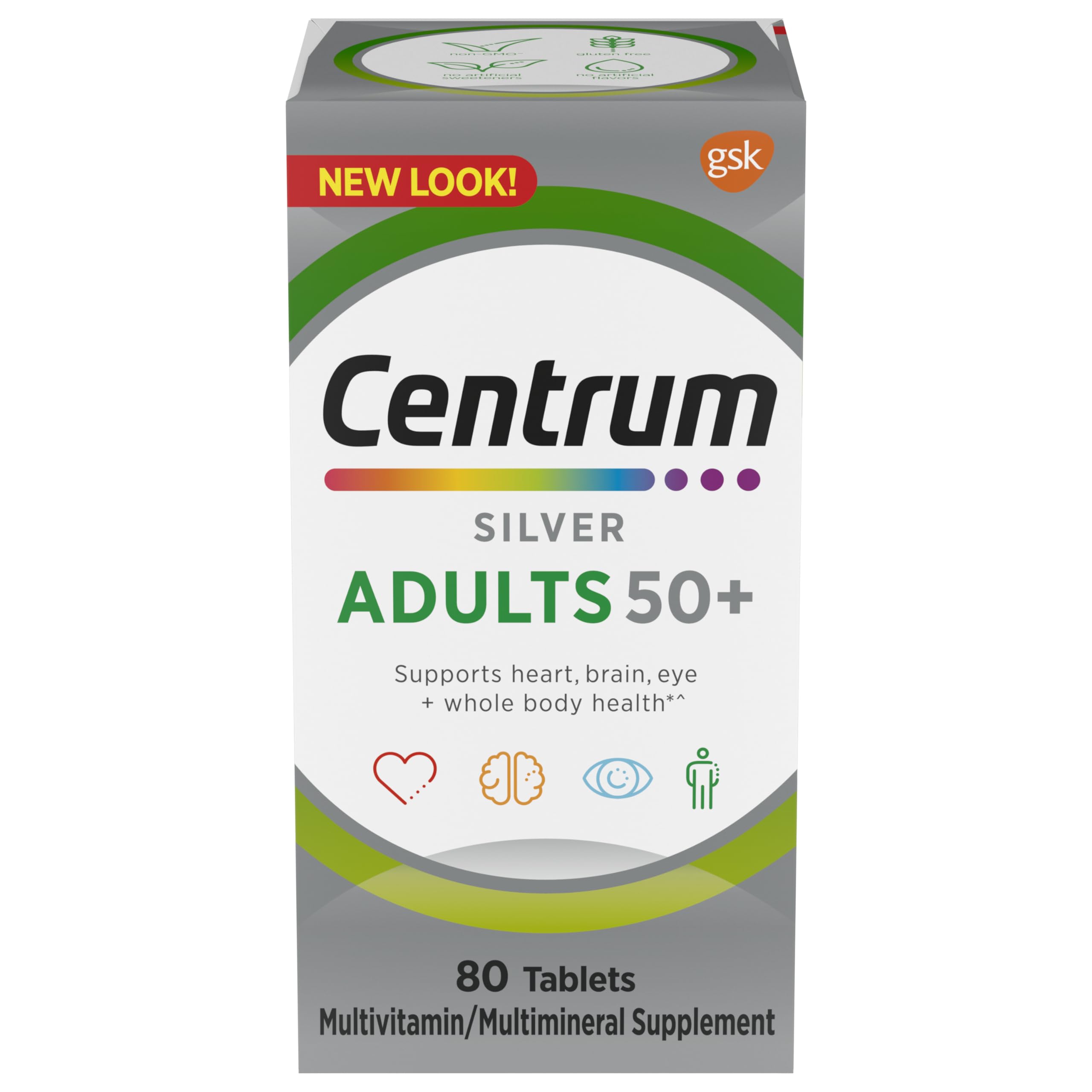 Centrum Silver Adult Multivitamin (80 Count) | Age 50+ | Vitamin D3