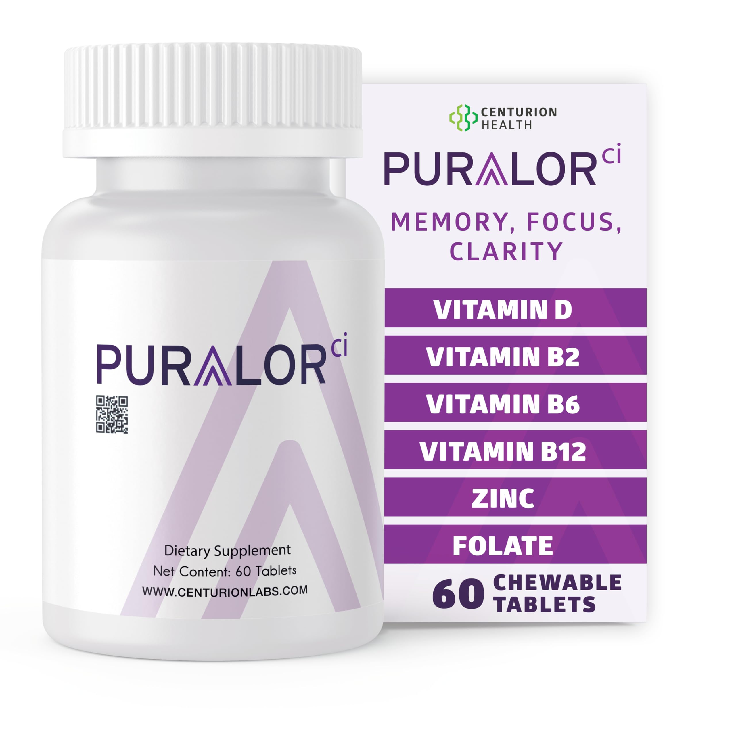 Centurion Puralor CI Brain Supplement | Memory & Focus, 60 Tablets