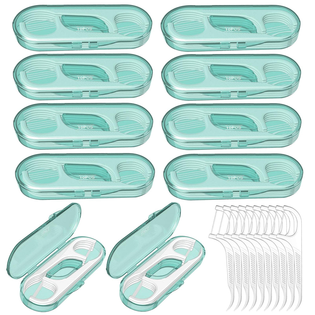 Ceonam 10-Pack Flosser Dispenser – Portable Floss Picks with Travel Case