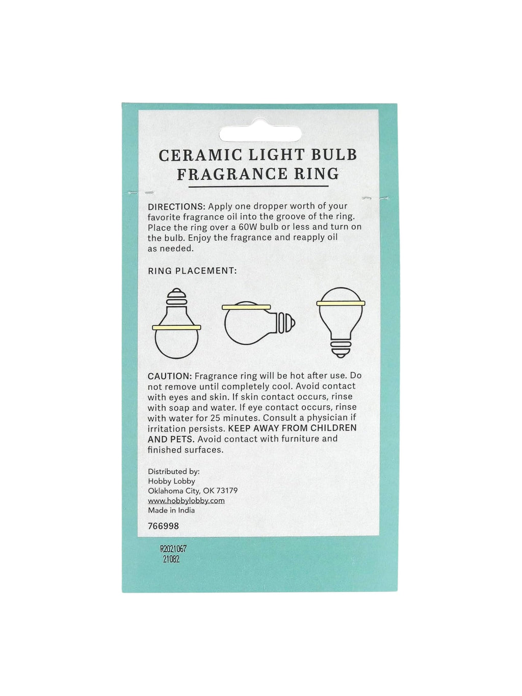 Ceramic Light Bulb Fragrance Ring with Dropper – 4.5-inch Diffuser
