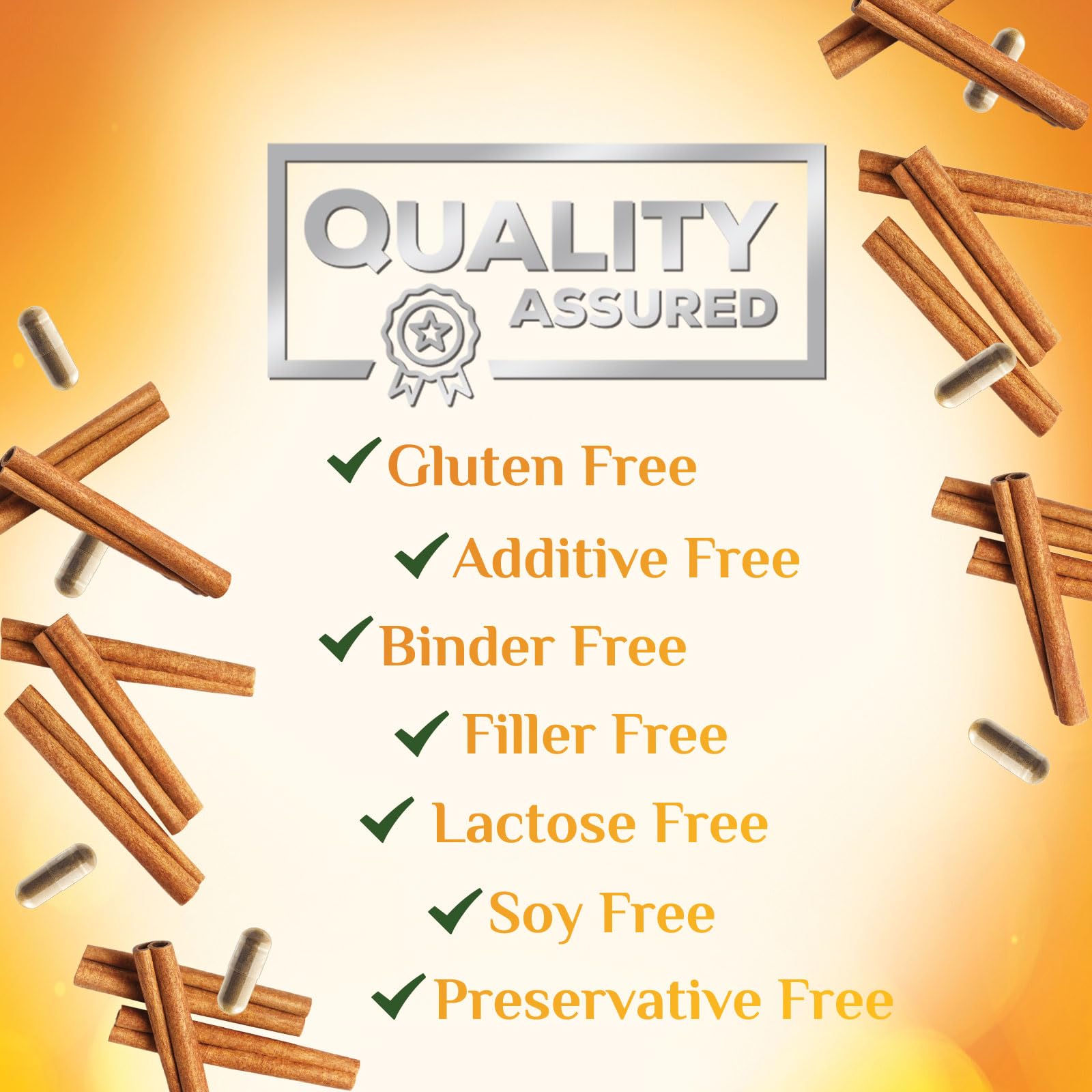 Ceylon Cinnamon Capsules 1800mg - Organic, Non-GMO, Gluten Free | 120 Capsules
