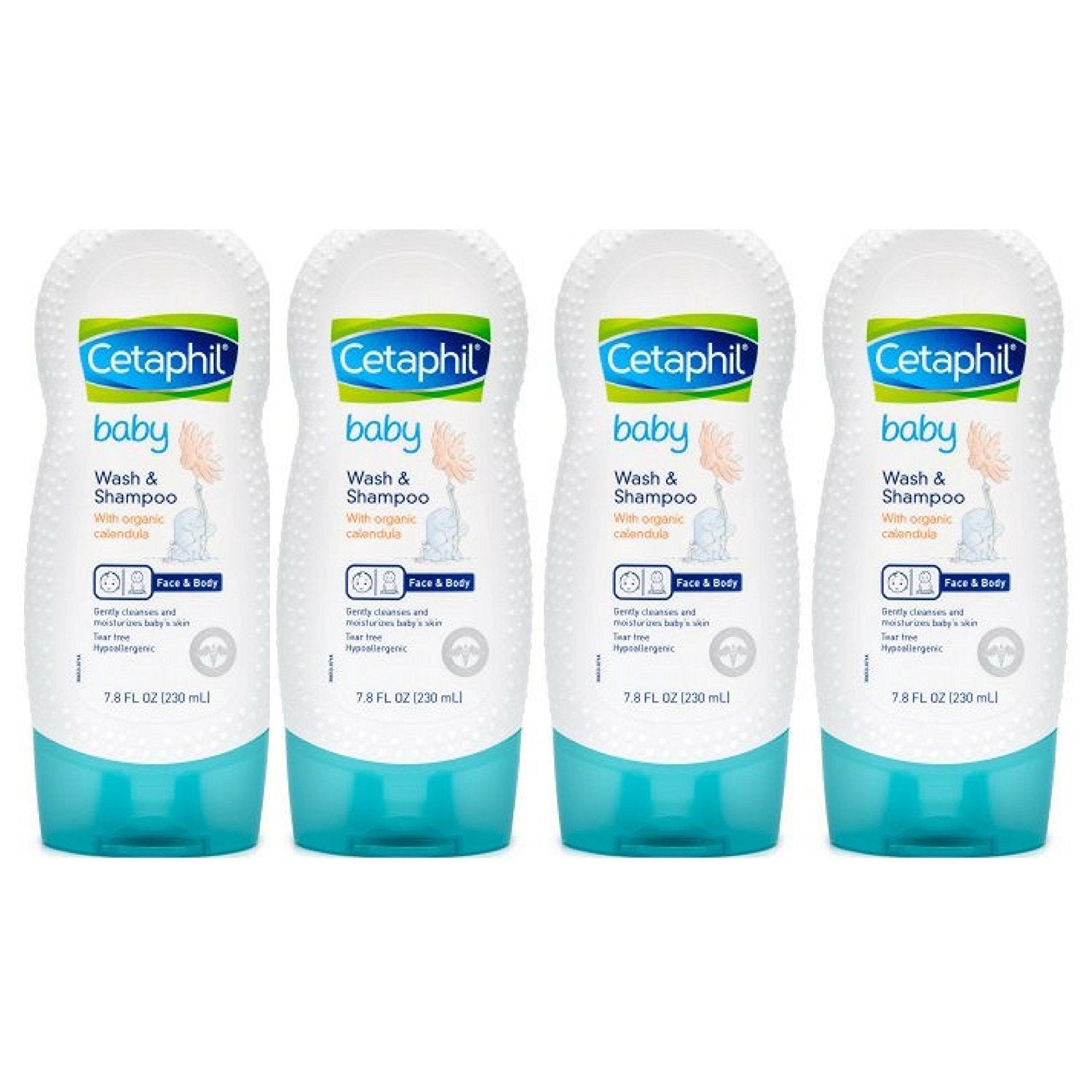 Cetaphil Baby Wash and Shampoo with Organic Calendula - 7.8 oz Pack of 4