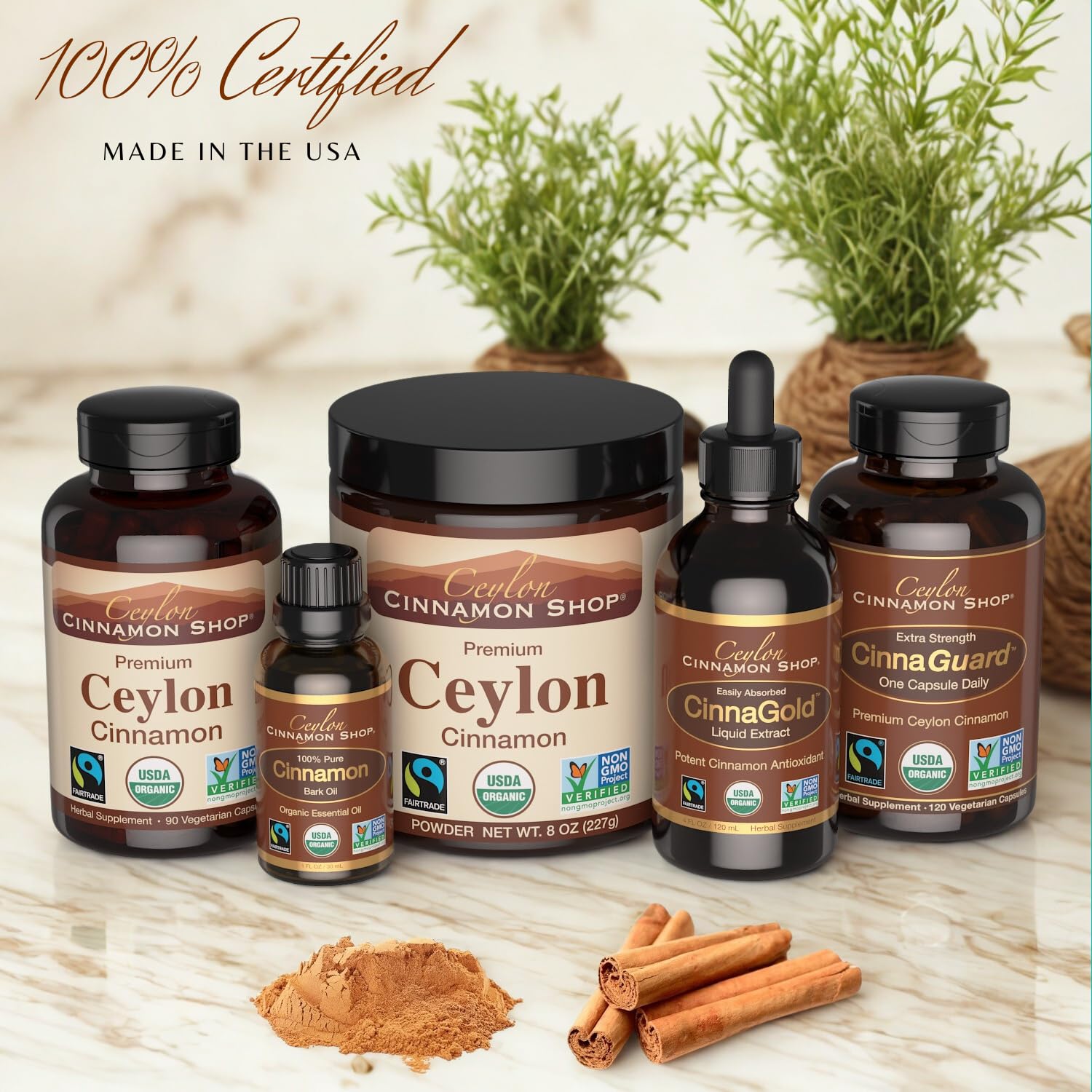 Ceylon Cinnamon Shop CinnaGold™ Organic Ceylon Cinnamon - 4 oz High-Potency Liquid Extract (100% Certified) – Super Antioxidant