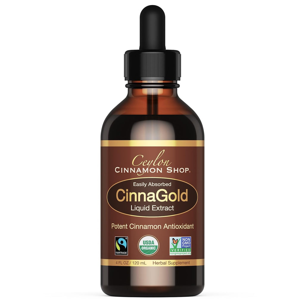 Ceylon Cinnamon Shop CinnaGold™ Organic Ceylon Cinnamon - 4 oz High-Potency Liquid Extract (100% Certified) – Super Antioxidant
