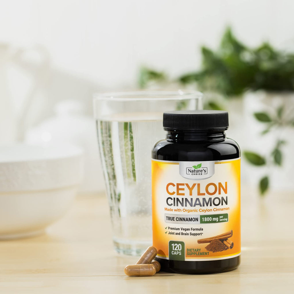 Ceylon Cinnamon Capsules 1800mg - Organic, Non-GMO, Gluten Free | 120 Capsules
