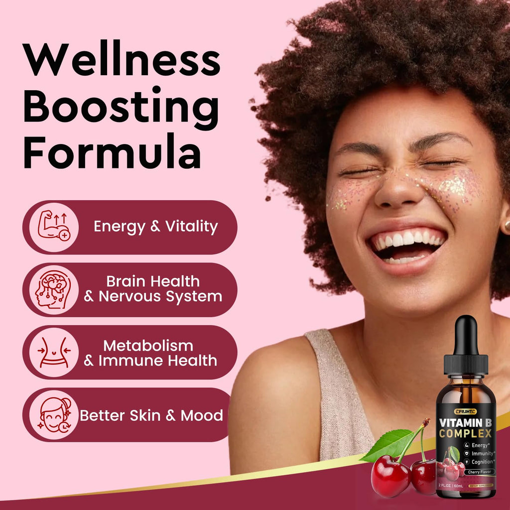 CFILIHTC B Complex Drops – Vegan Methyl B12, Cherry Flavor