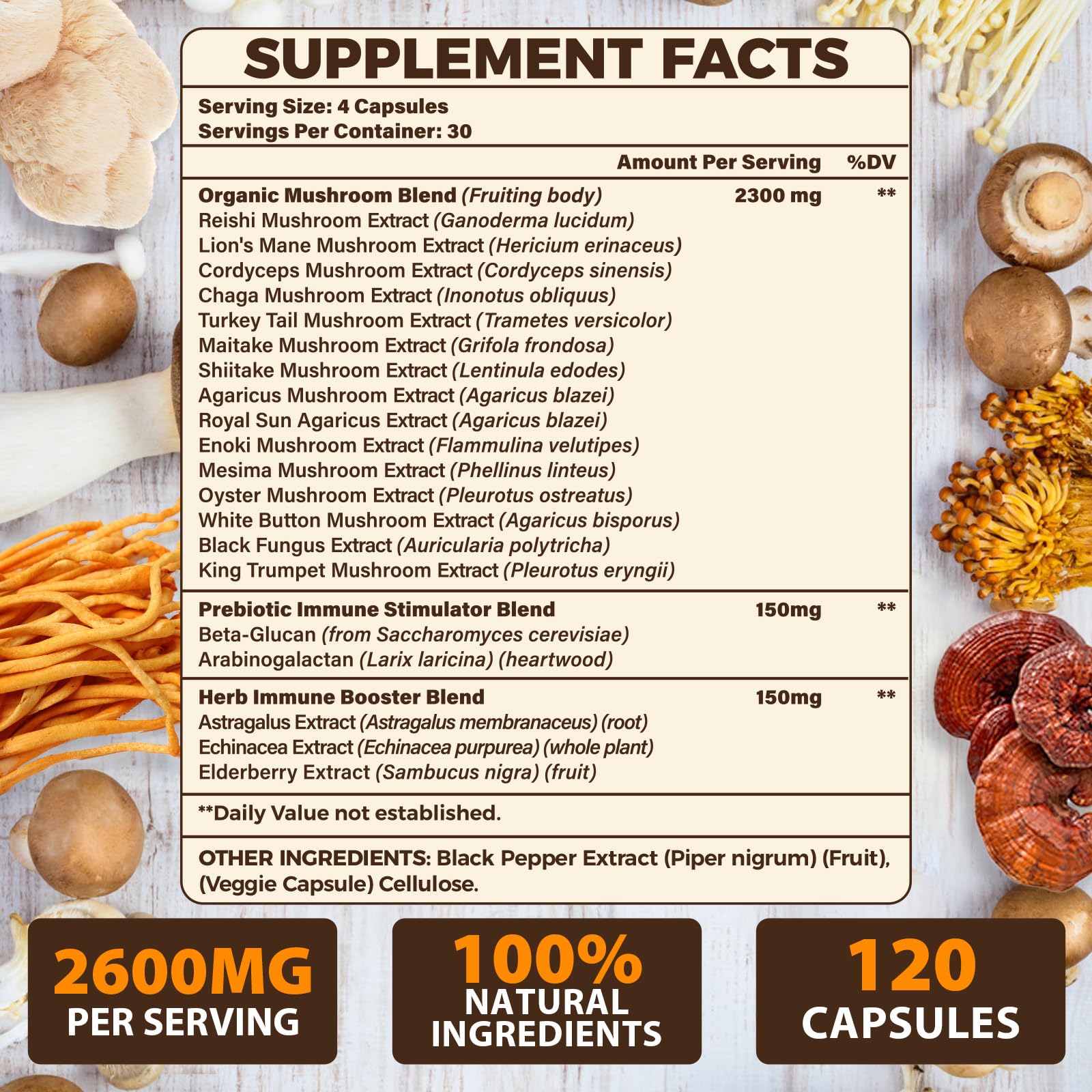 20-in-1 Mushroom Complex for Brain & Focus | Lion's Mane & Reishi