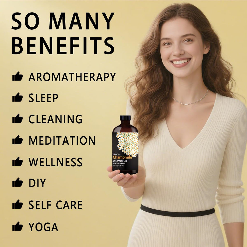 Chamomile Essential Oil 4 oz (120 ml) – Diffuser & DIY | FRAOIL