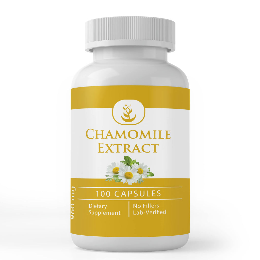 Pure Chamomile Extract Capsules (100 Count) – No Additives, Lab Verified