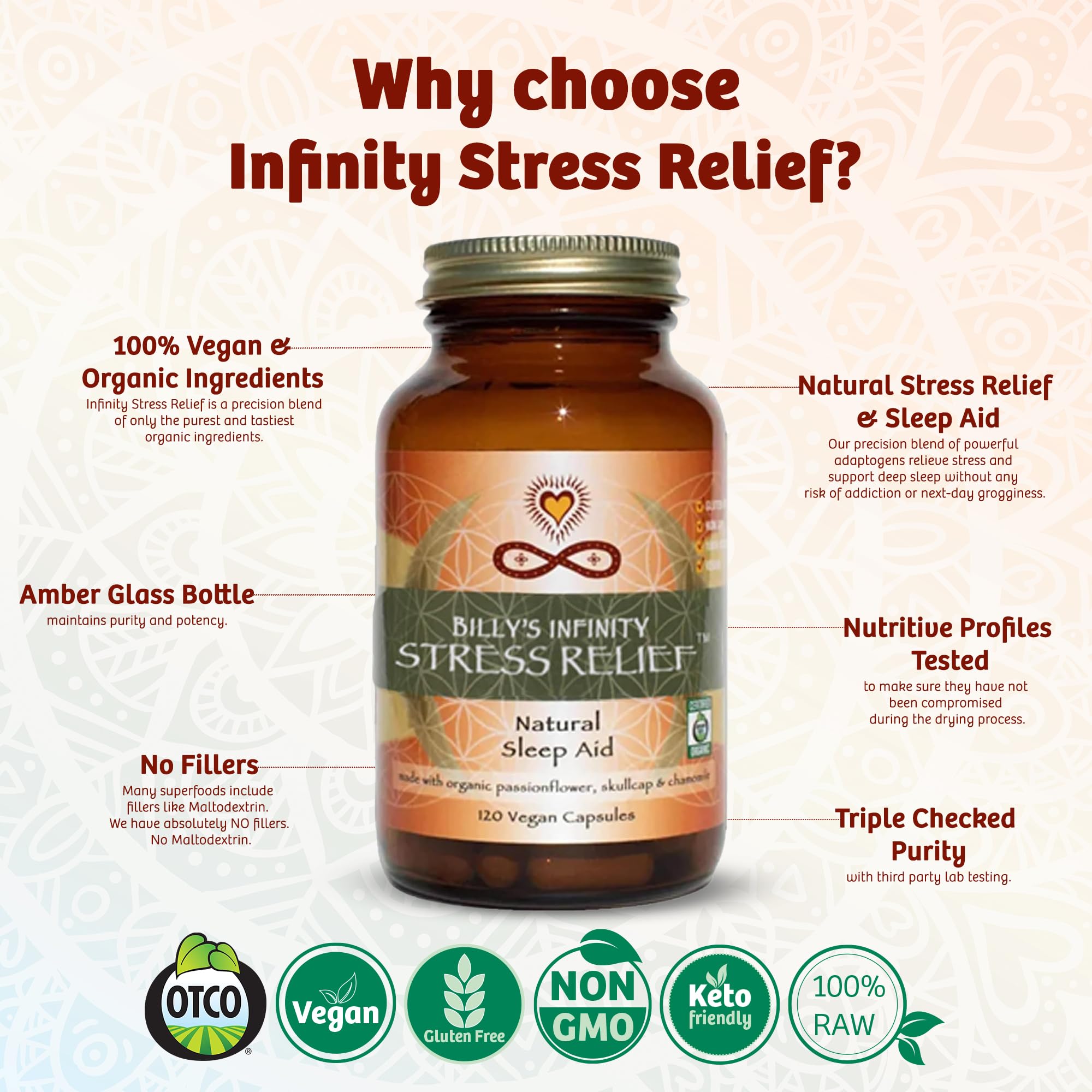 Infinity Stress Relief | Adaptogen Mood Support (120 Caps) – Organic & Vegan