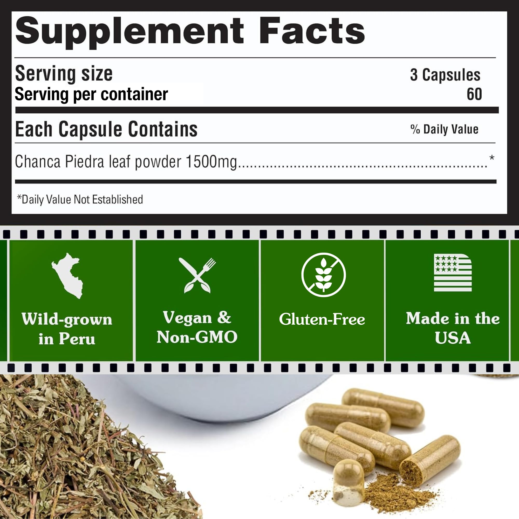 Peruvian Naturals Chanca Piedra Stone Breaker – 180 Capsules