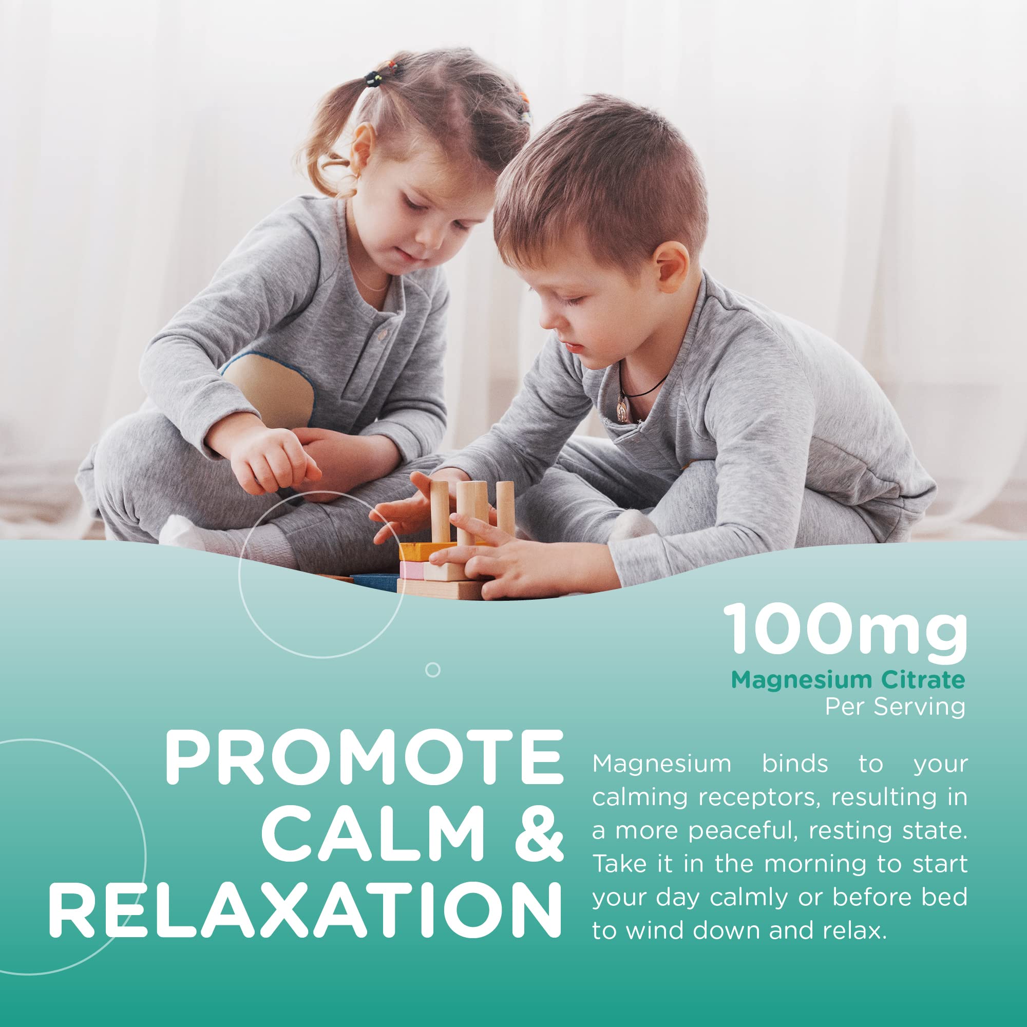 Chapter One Magnesium Gummies – Great Tasting Peach Magnesium Citrate for Kids, Calm & Relaxation, Kosher