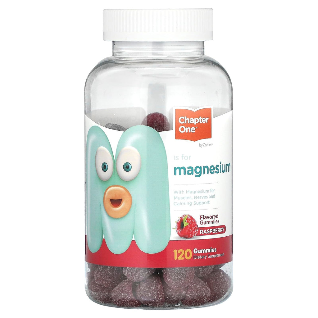 Chapter One Magnesium Gummies – High Dose for Kids & Adults, Calm & Kosher Raspberry 120 Count