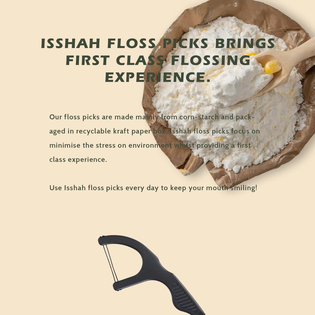 Natural Dental Floss Picks (300 Count) – Kraft Box, Plant-Based, Vegan, Charcoal Twin Floss