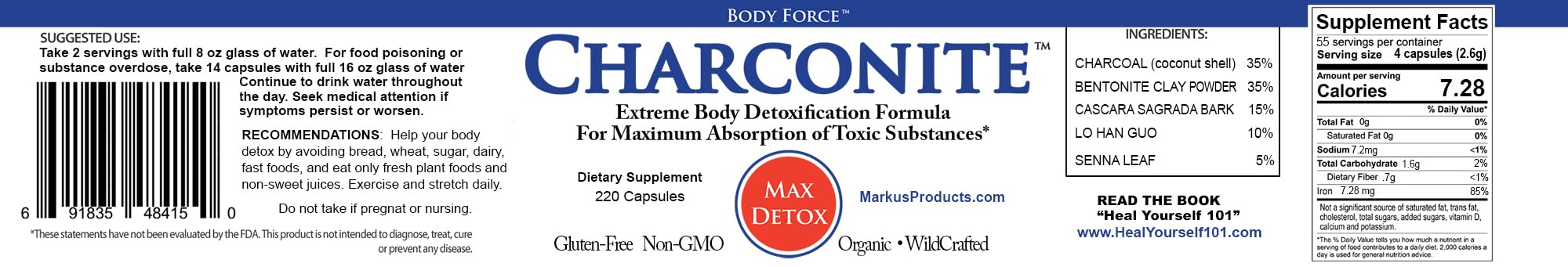 Charconite - Charcoal & Bentonite Digestive Support