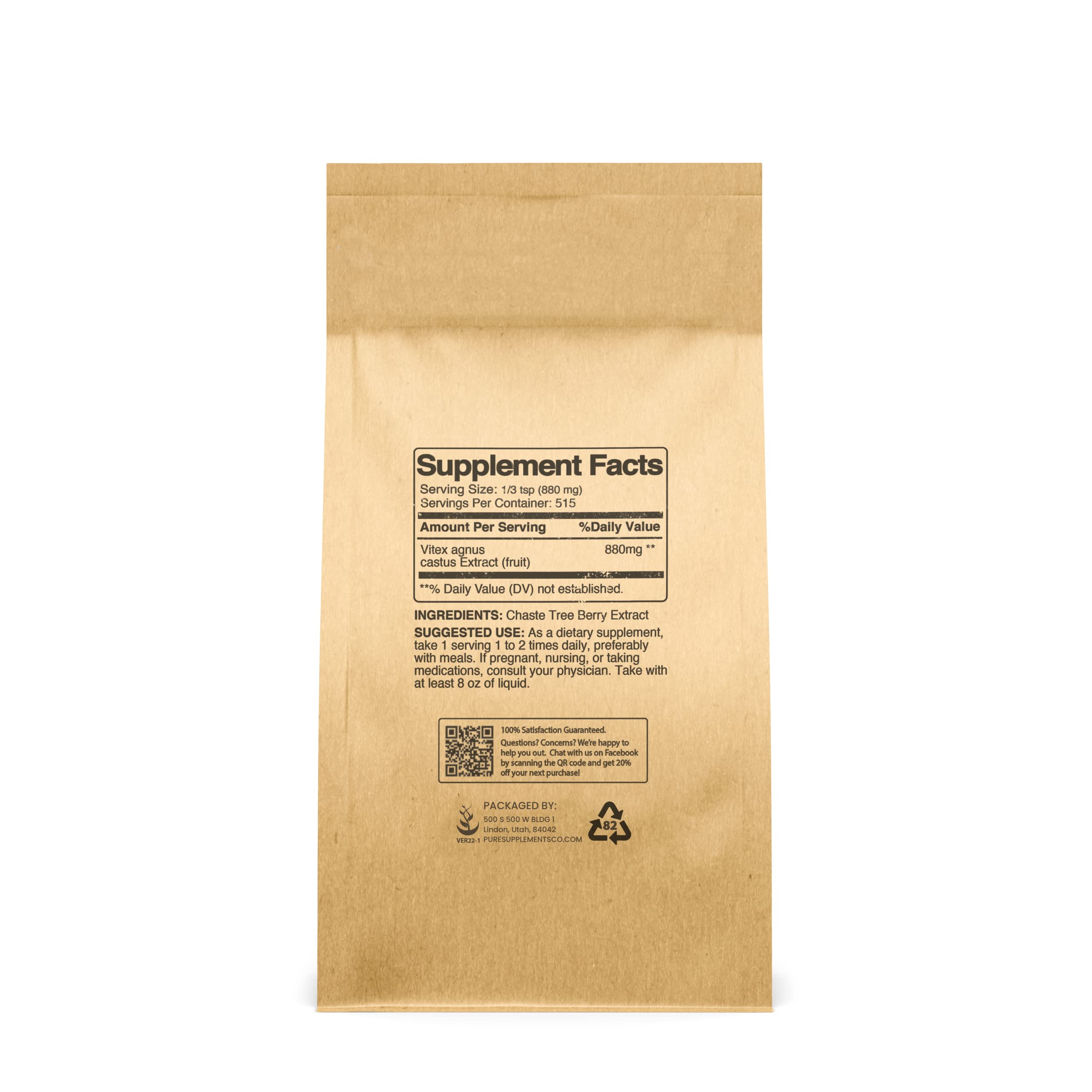 Pure Original Chasteberry Extract 1lb – Vitex Agnus-Castus, Non-GMO