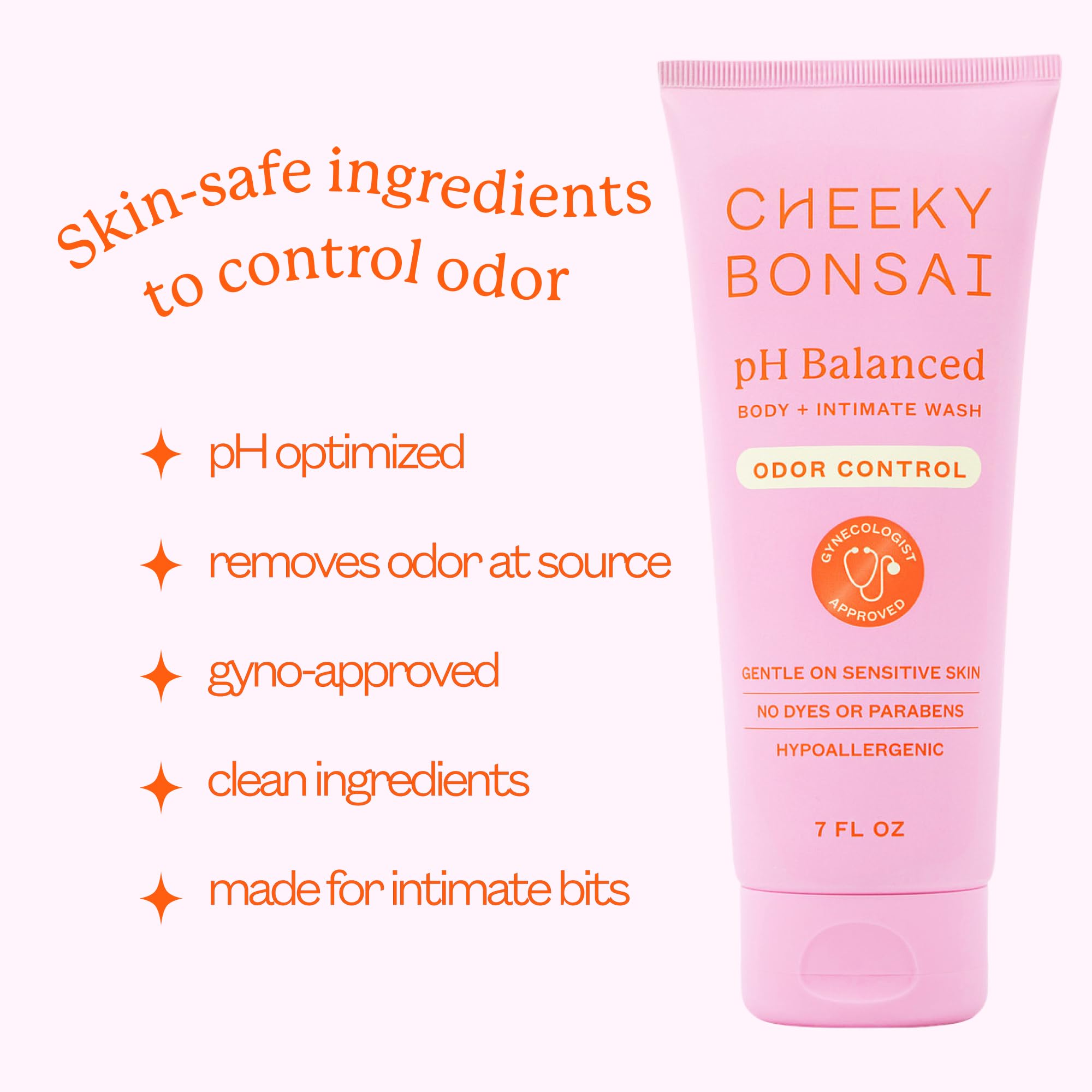 Cheeky Bonsai pH Balanced Feminine Wash for Women – Odor Control & Gentle on Sensitive Skin, 7 oz