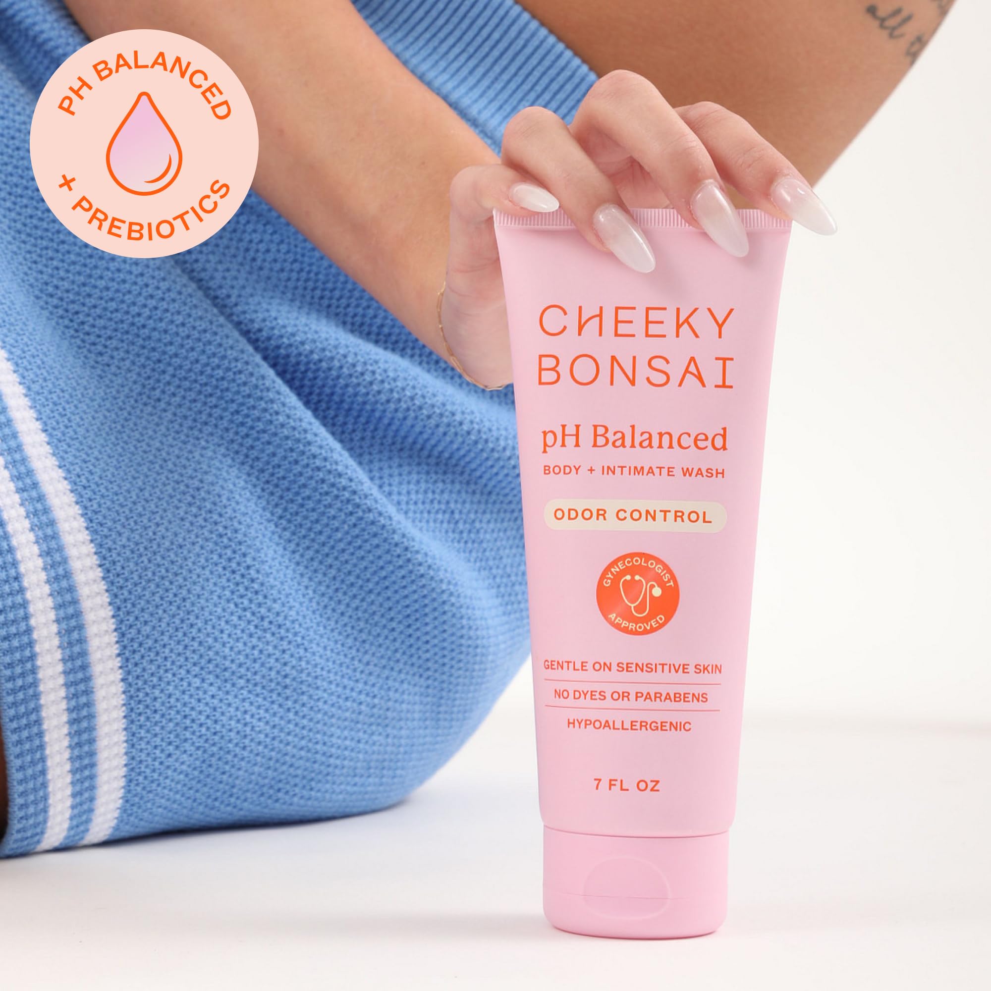 Cheeky Bonsai pH Balanced Feminine Wash for Women – Odor Control & Gentle on Sensitive Skin, 7 oz