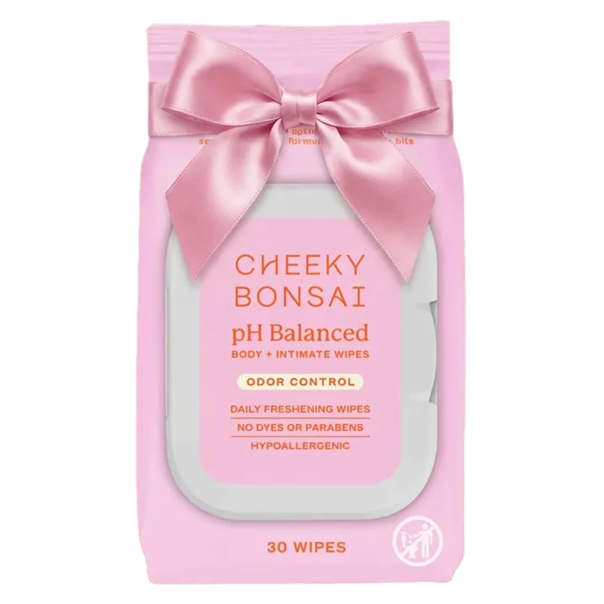 Cheeky Bonsai pH Balanced Feminine Wipes – Odor Control, Sensitive-Skin Friendly (30 Count)