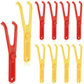 Chengu 10 Pieces Dental Floss Holder - Reusable Y-Shape Flosser (Red & Yellow)