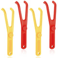 Chengu 4-Piece Dental Floss Holder – Reusable Flosser, Flossmate Handle (Red & Yellow)