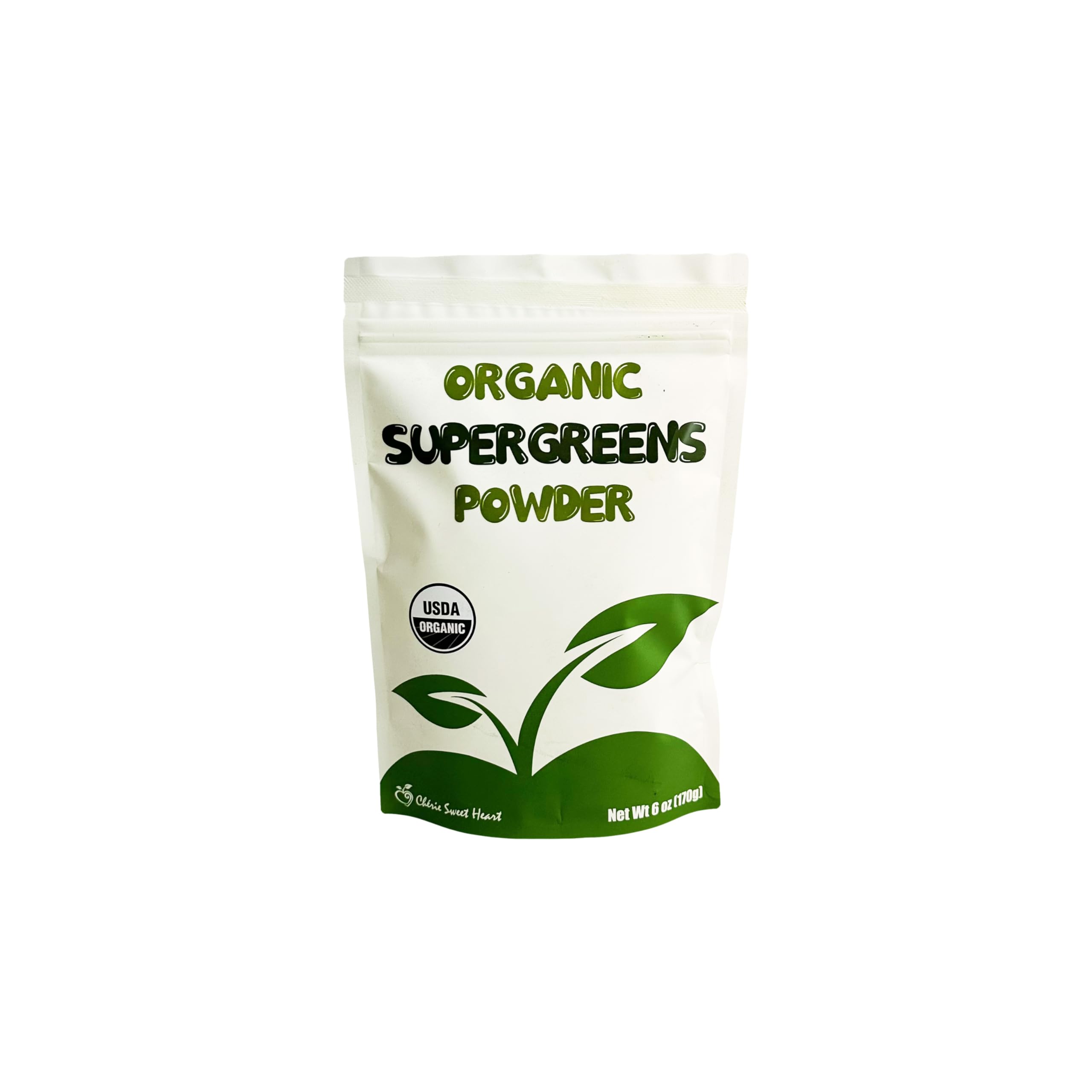 Cherie Sweet Heart Supergreens Powder | Organic Greens & Smoothie Superfood (6 oz, 34 Servings)