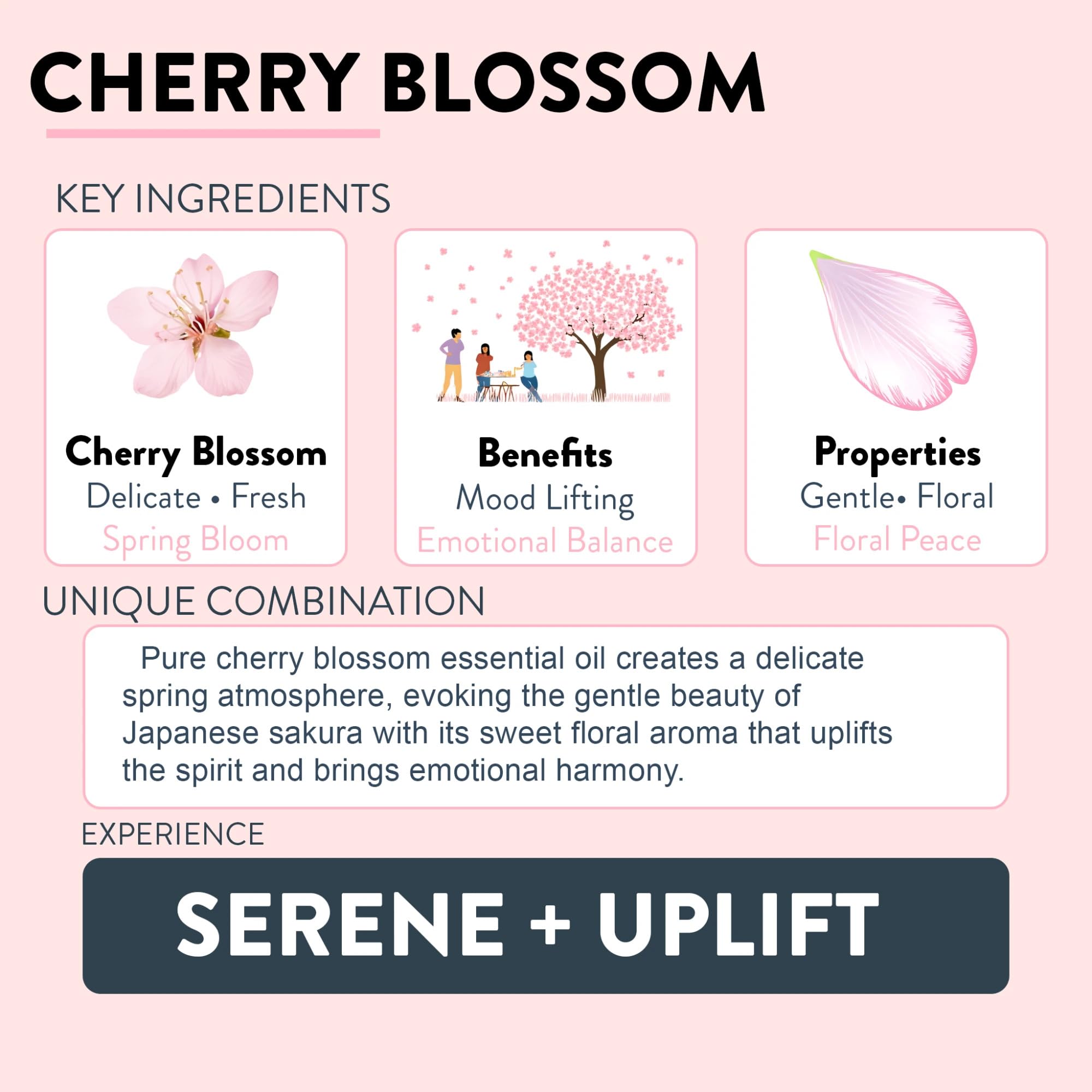 Cherry Blossom Candle | Romance & Spring, 8oz Soy Wood Wick