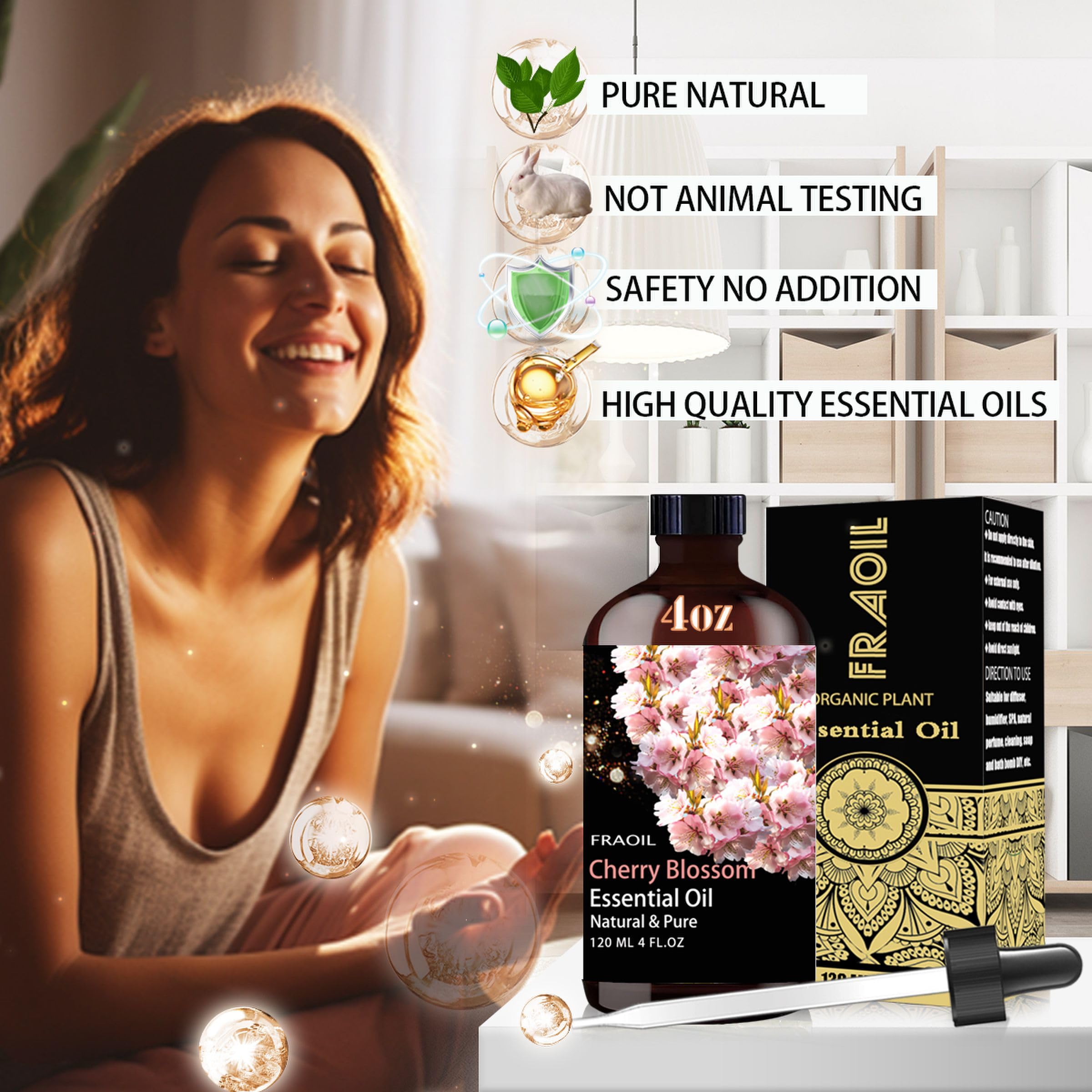 Cherry Blossom Essential Oil - 4 oz (120 ml) for Diffuser & DIY | FRAOIL