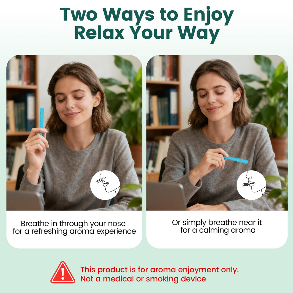 Chewable Silicone Aroma Sticks with Essential Oils – Stress Relief & Fresh Breath (Blue)