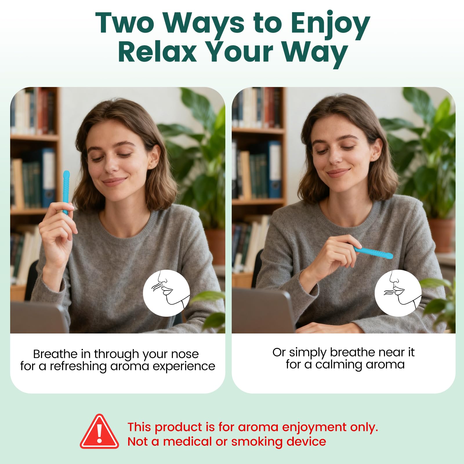 Chewable Silicone Aroma Sticks with Essential Oils – Stress Relief & Fresh Breath (Blue)