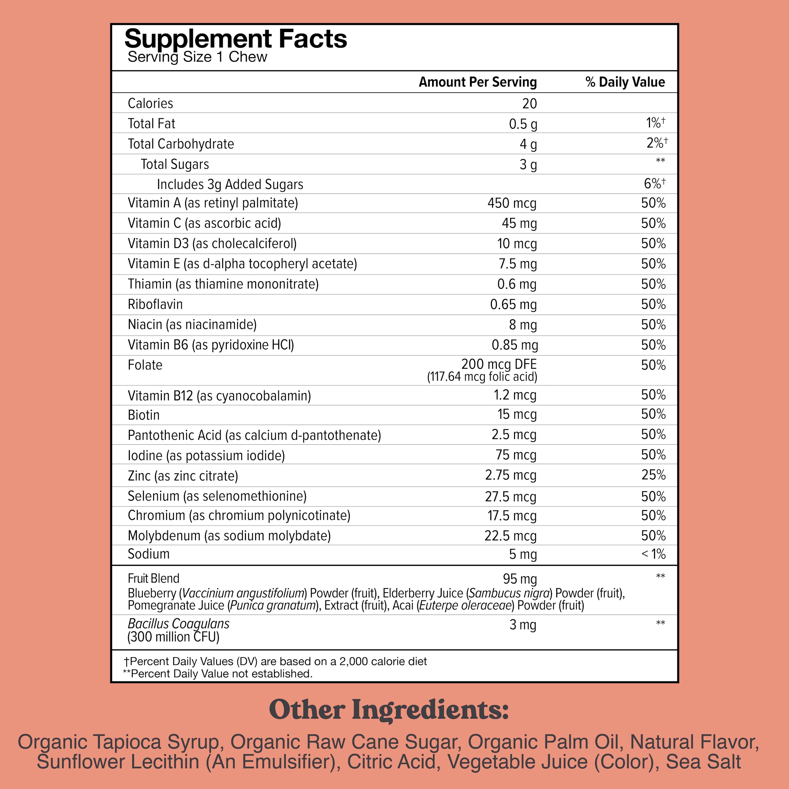 Chewsy Kids’ Multivitamin: Wild Berry Candy-Style Daily Vitamin Chews + Probiotics & Superfoods | 30-Day Supply